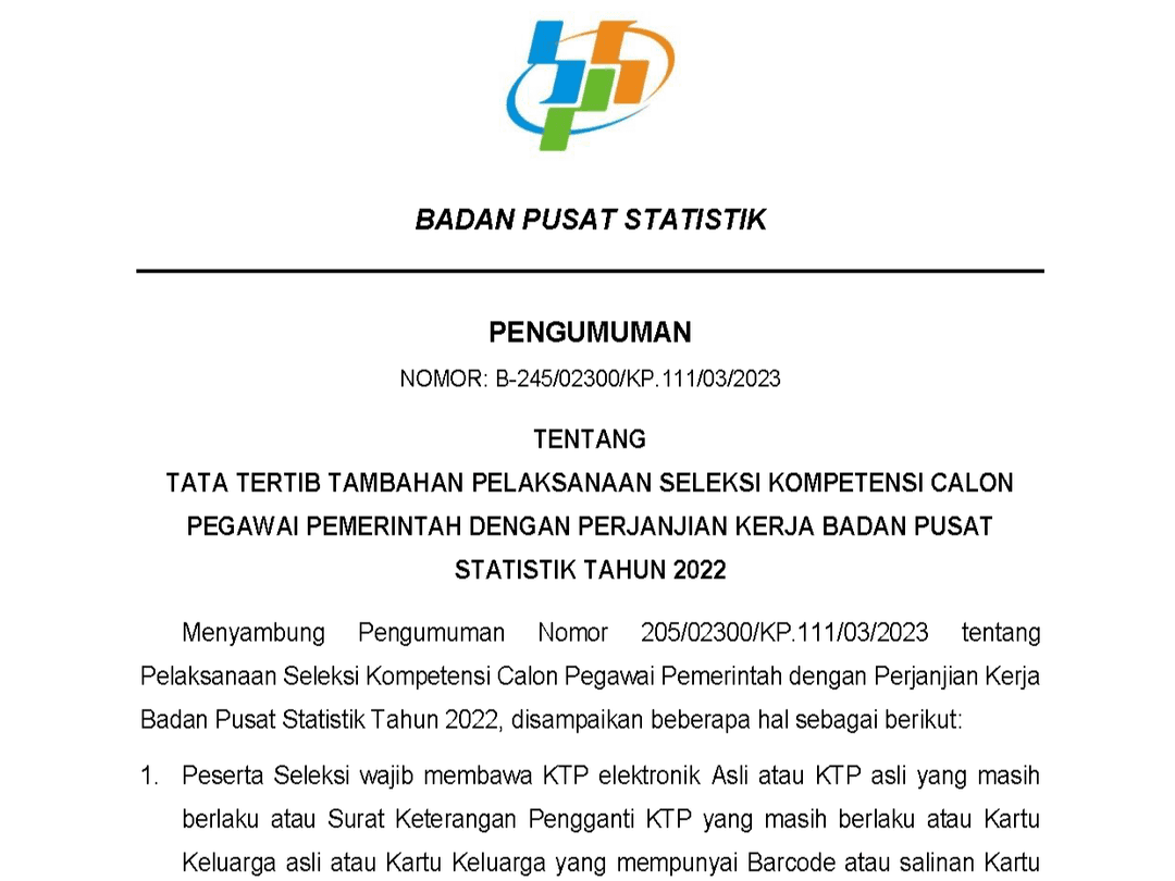 Tata Tertib Tambahan Seleksi